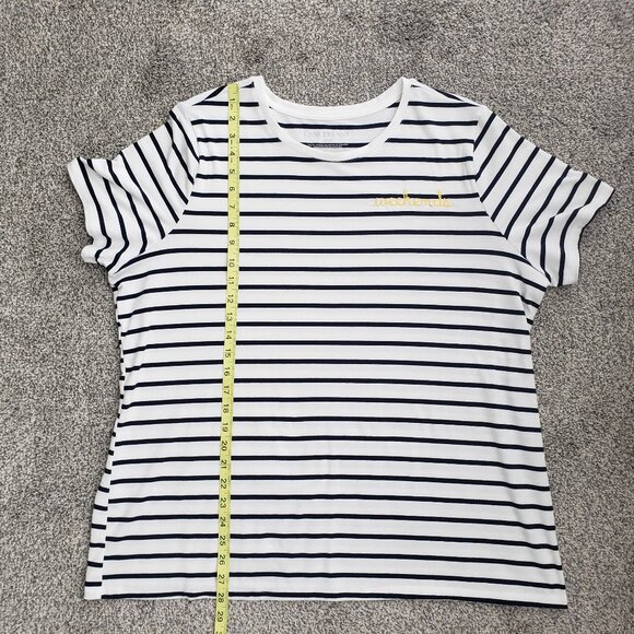 Lane Bryant women’s Short Sleeve Striped T-Shirt, Nice Condition, "Weekends" - Picture 6 of 7